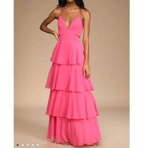 Hot Pink Tiered Dress